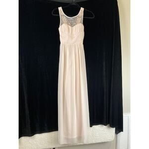 David's Bridal Extraordinary Junior's maxi prom dress.